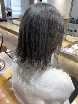 エイト 溝の口店(EIGHT) EIGHT溝の口】お客様スタイル_デザインカラー切りっぱなしボブ