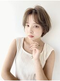 センター分けショートボブ