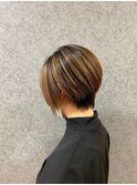 20代30代40代ハイライト大人ショート丸み小顔立体感