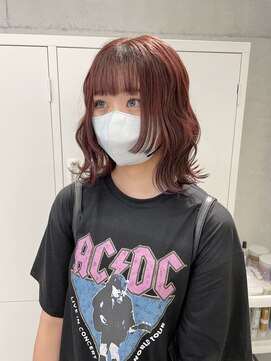 ローウェ 渋谷(Louwe) ブリーチなしのピンクブラウンカラー