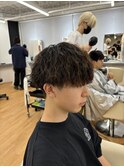 縦落ちツイストスパイラルパーマ×メンズマッシュ