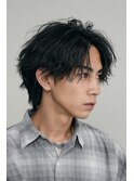 緩め縦落ちツイストスパイラルシャドウパーマセンターパート渋谷