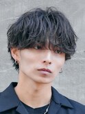 福岡天神ゆるめシャドウパーマメンズマッシュウルフカット緩め