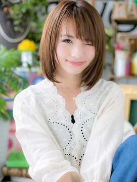 カバーヘア ブリス 戸田公園西口店(COVER HAIR bliss) 斜めバングミディアムレイヤー艶感ストレートc720代30代40代!