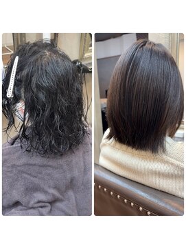 ネコ 稲毛(neco) 髪質改善縮毛矯正 before &after