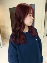 ヘアー アイス ルーチェ(HAIR ICI LUCE) チェリーレッド/ブリーチなしダブルカラー/レイヤーカット/大野