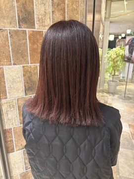 ピークアブー アヴェダ アトレ恵比寿(PEEK-A-BOO AVEDA) オン眉アシメ前髪切りっぱなし肩ボブ顔まわりレイヤー