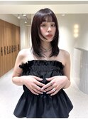 コーラルベージュ/顔周りカット/レイヤーカット/韓国巻き/銀座