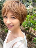 前下がりボブ/モテ髪カタログ/小顔に見せるヘア/前髪カット