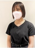 【村上慶登】切りっぱなしボブ ブラウンベージュ シースルー