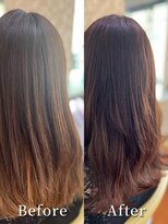 アークスヘアー&nbsp;大人可愛い毛先パーマミルクティアッシュ肩ライン