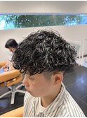 波巻きパーマ スパイラル メンズカット マッシュパーマ 北堀江