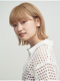 外ハネボブ/エギョモリ/菱形ボブ/ペールベージュ[新宿]
