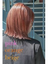 タイト(tyto)&nbsp;ピンクオレンジベージュ×ボブ　【tyto hair&eyelash】