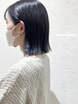 フレイムス 高崎(Frames) 切りっぱなしボブ*ブルーアッシュ
