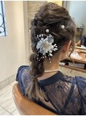 お呼ばれヘア 編みおろしアレンジ