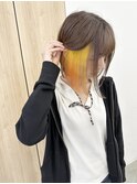インナーカラー/イエロー/オレンジ/ブリーチ2回