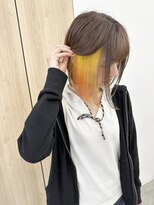 ヴィンスジオ 岐阜駅南(vince gio) インナーカラー/イエロー/オレンジ/ブリーチ2回