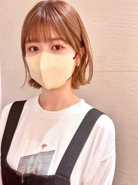 ラフ フロム ガーデン(Laf from GARDEN) 外ハネボブ/アプリコットオレンジ/くびれヘア/韓国風