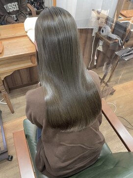 アンダーバーホワイトモデ 河内長野(_WHITE mode) 髪質改善カラーミルクティーベージュレイヤーカット