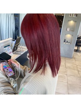 ヘアメイクアース 八潮店(HAIR & MAKE EARTH) ブリーチ無しチェリーレッド