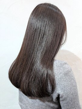 ミロア 薬院(miroa) ダークグレージュ オーガニックカラー ツヤ髪ロング