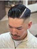 スキンフェード/73刈り上げアイロンパーマ/ビジネスバーバー