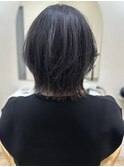 say.イメチェン外ハネレイヤー暗髪美髪ワイドバングウルフボブ