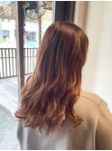 ロング/グラデーション/オレンジ