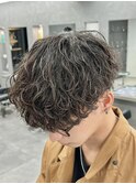 波巻き緩めパーマメンズパーマシャドウパーマ
