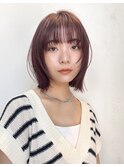 外はねボブ/モーヴピンク/ダブルカラー