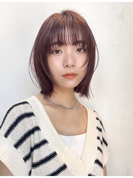 ガーデンヨコハマ(GARDEN YOKOHAMA) 外はねボブ/モーヴピンク/ダブルカラー/くびれ/ローズブラウン