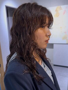 ノラ ギンザ(NORA GINZA) ドライパーマゆるめパーマウルフパーマミディアムパーマ銀座暗髪