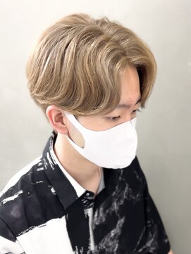 エルマーク 梅田(L-MARK) センターパート/ブリーチ/ダブルカラー/men's/メンズ