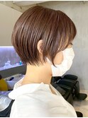 武蔵小杉イルミナカラーハンサムショートウルフベージュアッシュ