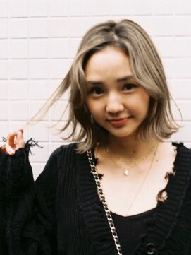 メロウ(MELLOW) 極細ブリーチハイライト×グレージュ/10代20代30代40代