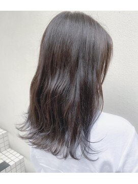 モルニ(MORNI) アッシュグレー_マロンベージュ Aラインボブ かきあげ