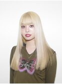 ブリーチハイトーンカラーツヤ髪スタイルフェミニンロング