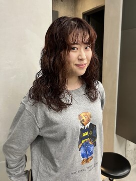 ネアー 新潟(NEER) ロングパーマ◯レッドブラウン◯