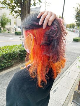 ヒカリ バイ イサミ 西川口(Hikari by ISAMI) ブリーチカラー[インナーカラー/ブリーチ/理容室/メンズ/カット]