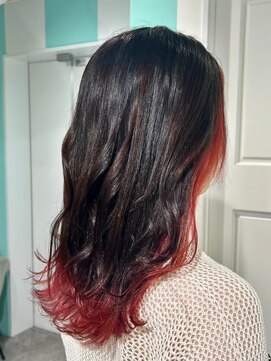 マティーナ ヘアー 池袋(Matina hair) 【インナーカラー×ピンクレッド】20代30代40代50代