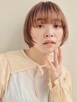 顔まわりレイヤー/ショートボブ/ベージュ透明感カラーイメチェン