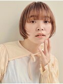 顔まわりレイヤー/ショートボブ/ベージュ透明感カラーイメチェン