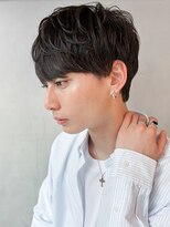 フェザー刈り上げセンターパートフェザーパーマ波打ちパーマ