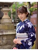 浴衣×シニヨン