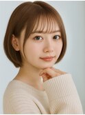 ショートボブシースルーバングブラウン10代20代30代