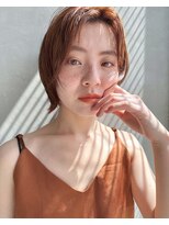 タス(tas) オレンジベージュカラー似合わせ顔周りカット顔まわりレイヤー