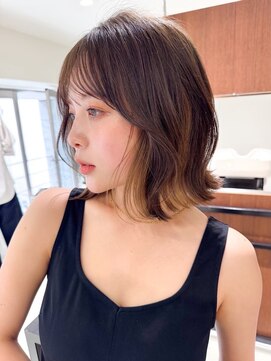 ヘアサロン リボーン(Hair salon Reborn) 王子ボブ白髪ぼかしハイライトショートボブカット20代30代40代