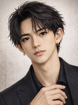 オーシャントーキョー サニー 原宿(OCEAN TOKYO Sunny)&nbsp;フェザーパーマセンターパートニュアンスパーマラウンドマッシュ