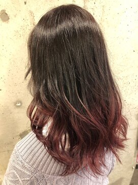 ヘアーアンドメイク ファット(Hair&Make PHAT) グラデーションピンクカラーナチュラルウェーブ20代30代